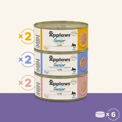 Applaws Senior Selection Multipack Wet Cat Food Tin 70g x 6 New