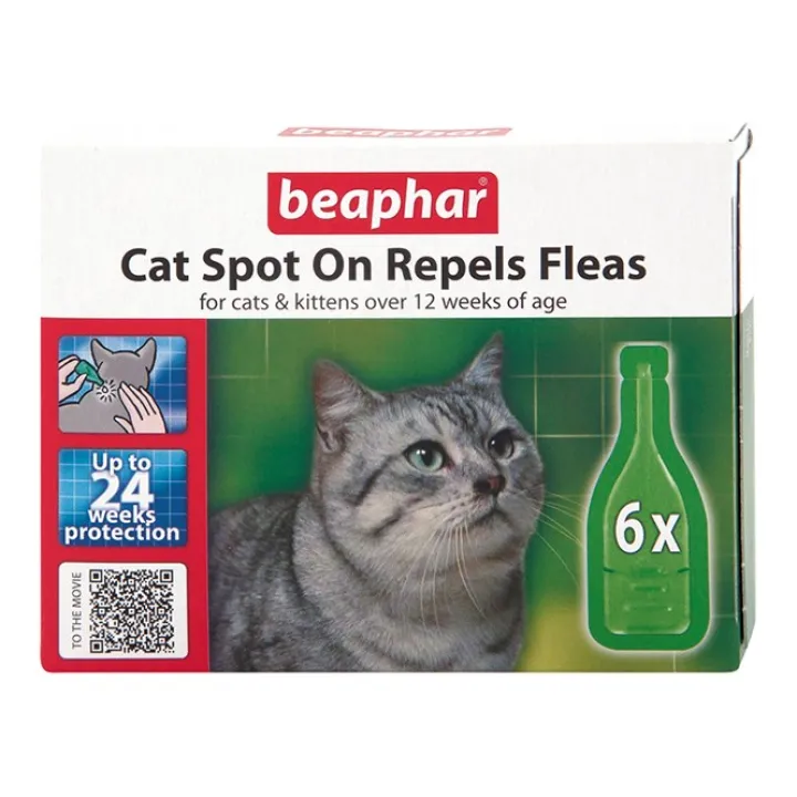Beaphar Cat Spot On Repels Fleas 24 Weeks Clearance