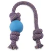 Beco Natural Rubber Ball on Rope Blue Dog Toy Best
