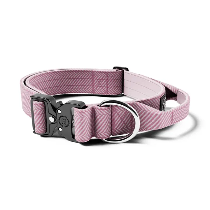 BullyBillows Bully Billows Comfort Dog Collar Herringbone Pink Clearance