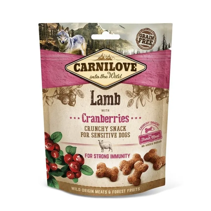 Carnilove Crunchy Dog Treats Lamb with Cranberries 200g Hot