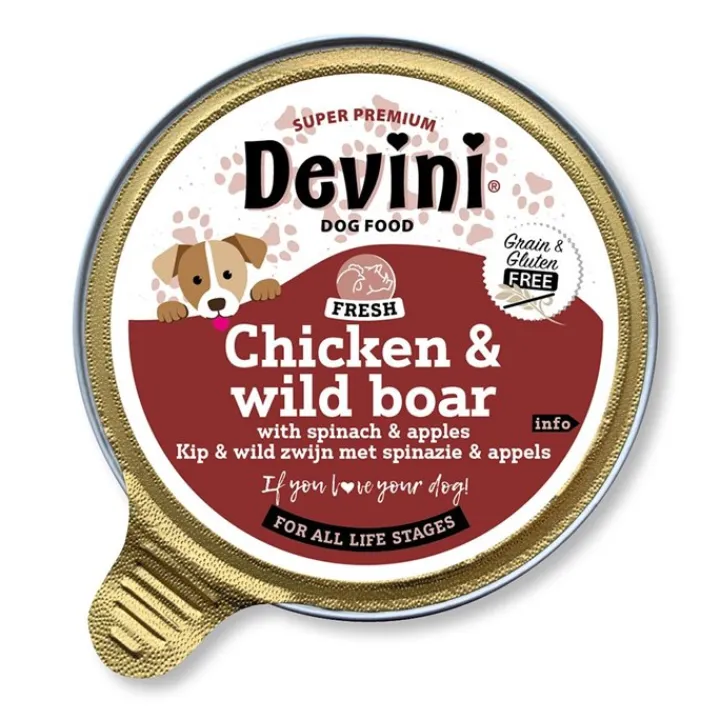 Devini Chicken & Wild Boar Wet Dog Food 85g Clearance