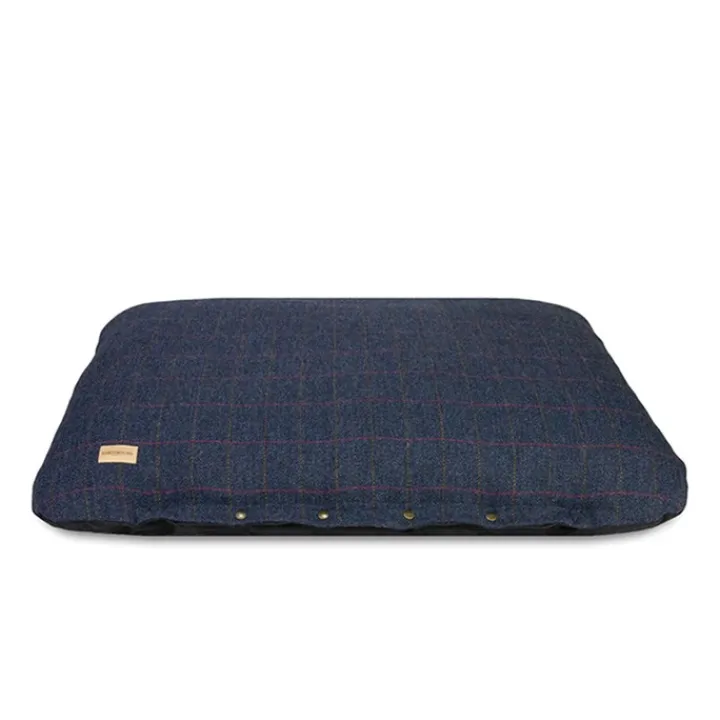 Earthbound Traditional Tweed Flat Cushion Navy Outlet