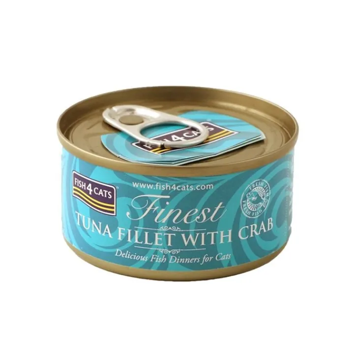Fish4Cats Finest Tuna Fillet with Crab Wet Cat Food 70g New