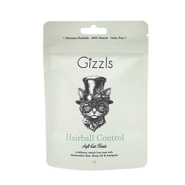 Gizzls Hairball Control Free-range Ostrich Soft Cat Treats Outlet