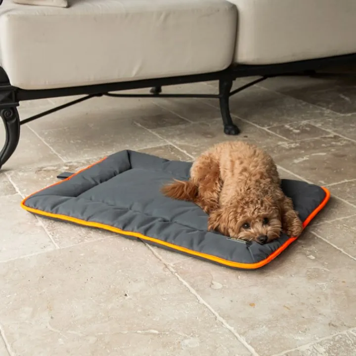 Great & Small Active Crate Dog Mat Grey with Orange Trim Outlet