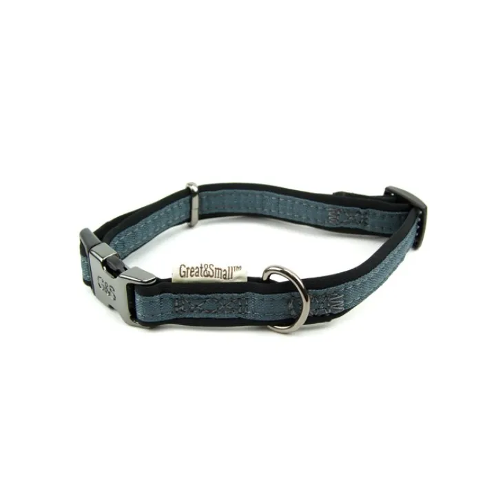 Great & Small Active Neoprene Dog Collar Grey Hot