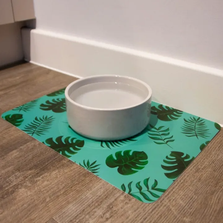 Great & Small Basic Food Pet Mat Palm Leaf New