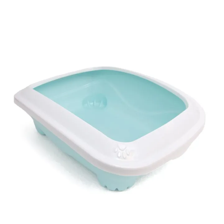 Great & Small Cat Litter Tray with Rim Sky Blue New