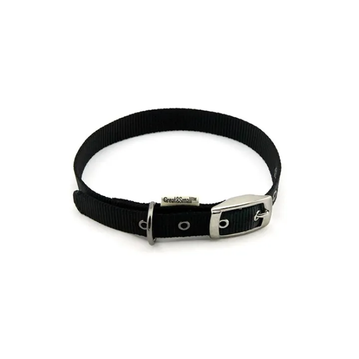 Great & Small Classic Buckle Dog Collar Black Fashion