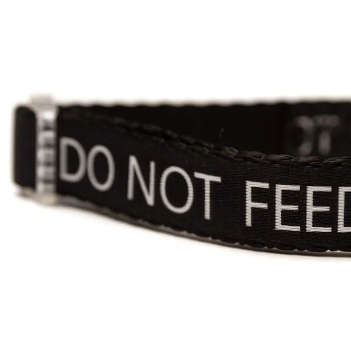 Great & Small Classic Do Not Feed Dog Collar Black Discount