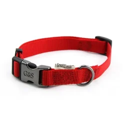 Great & Small Classic Plain Dog Collar Red Fashion