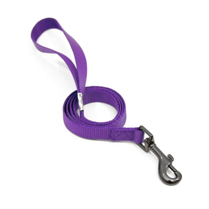 Great & Small Classic Plain Dog Lead Purple Hot