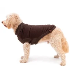 Great & Small Country Fleece Jumper Brown Dog Coat New