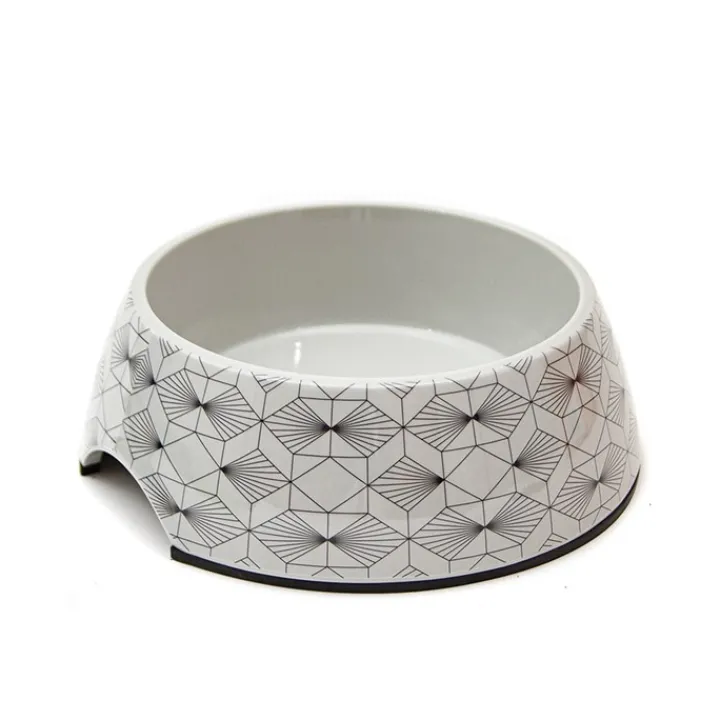 Great & Small Grey Art Deco Melamine Pet Bowl Online