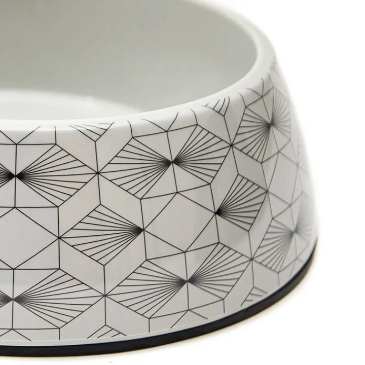 Great & Small Grey Art Deco Melamine Pet Bowl Online
