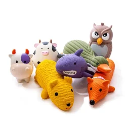 Great & Small Lets Play Latex Squeaky Long Fox Dog Toy New