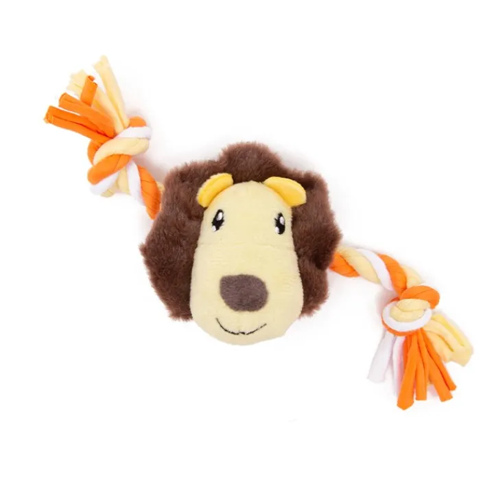 Great & Small Little&Lively Soft Lion Face & Jersey Rope Dog Toy Outlet