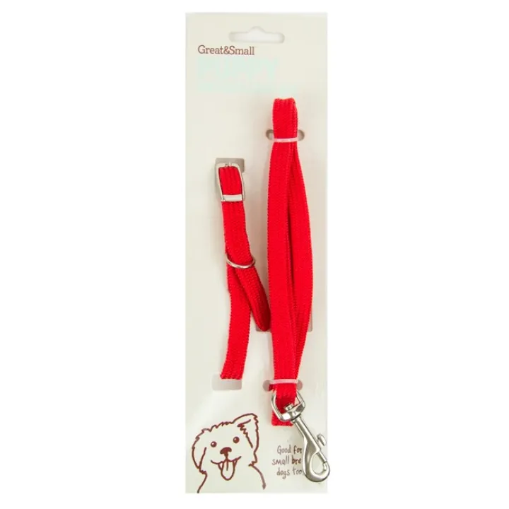 Great & Small Little&Lively Puppy Collar & Lead Red Outlet
