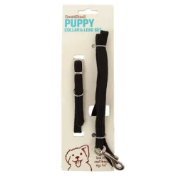 Great & Small Little&Lively Puppy Collar & Lead Black Clearance