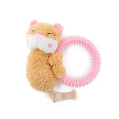Great & Small Little&Lively Plush Cat with TPR Ring Dog Toy Clearance