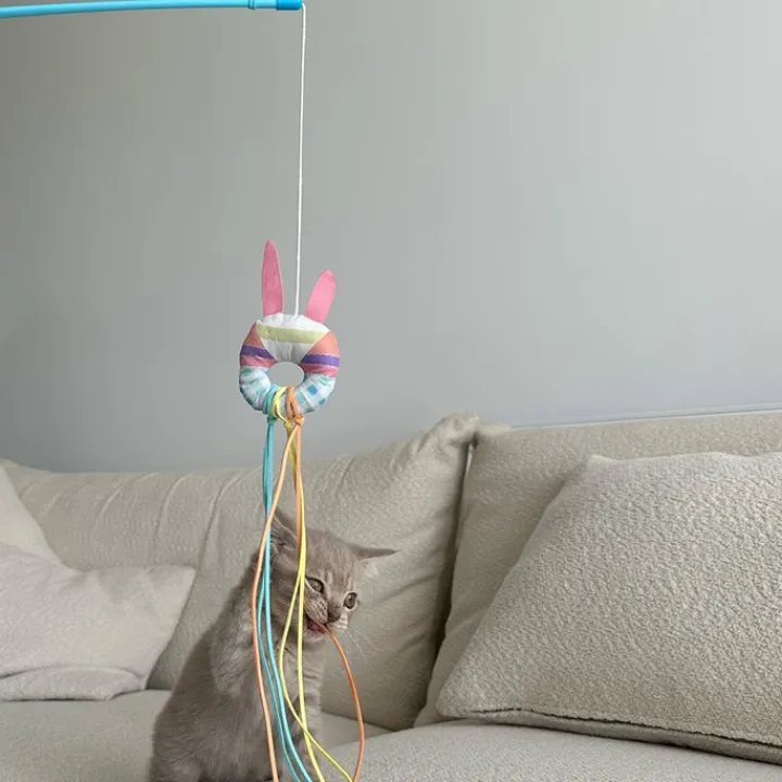 Great & Small Little&Lively Easy Play Weighted Dangler with Bunny Hoop & Tassles Cat Toy Outlet