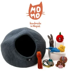 Great & Small MoMo Felt Brown Bear Cat Toy Outlet