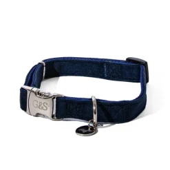 Great & Small Penrose Blue Velvet Dog Collar Discount