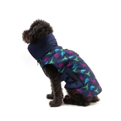 Great & Small Penrose Blue Dinosaur Dog Coat Fashion