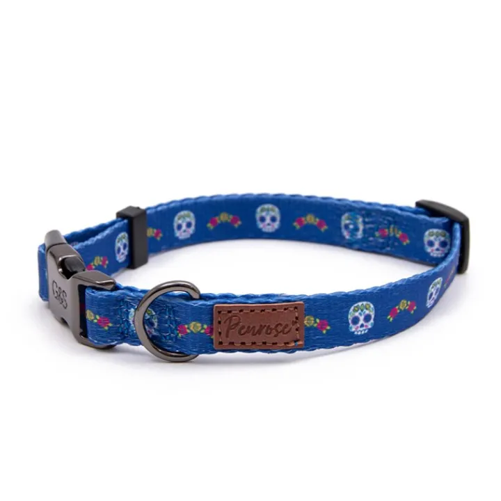 Great & Small Penrose Day of the Dead Blue Dog Collar Clearance