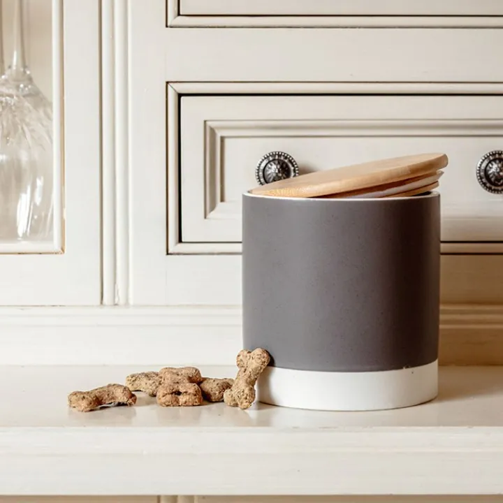 Great & Small Penrose Grey Stoneware Jar with Bamboo Lid Hot