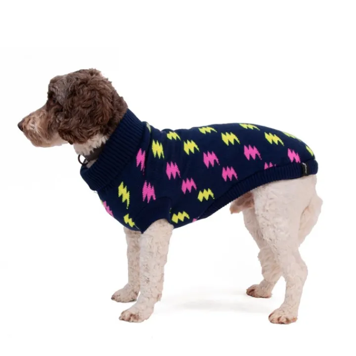 Great & Small Penrose Knit Lightning Bolt Dog Jumper Outlet