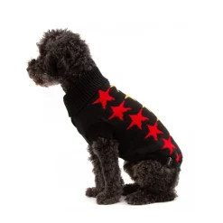 Great & Small Penrose Knitted Black with Stars Dog Jumper New