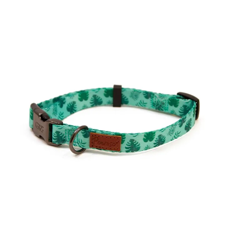 Great & Small Penrose Palm Leaf Green Dog Collar New