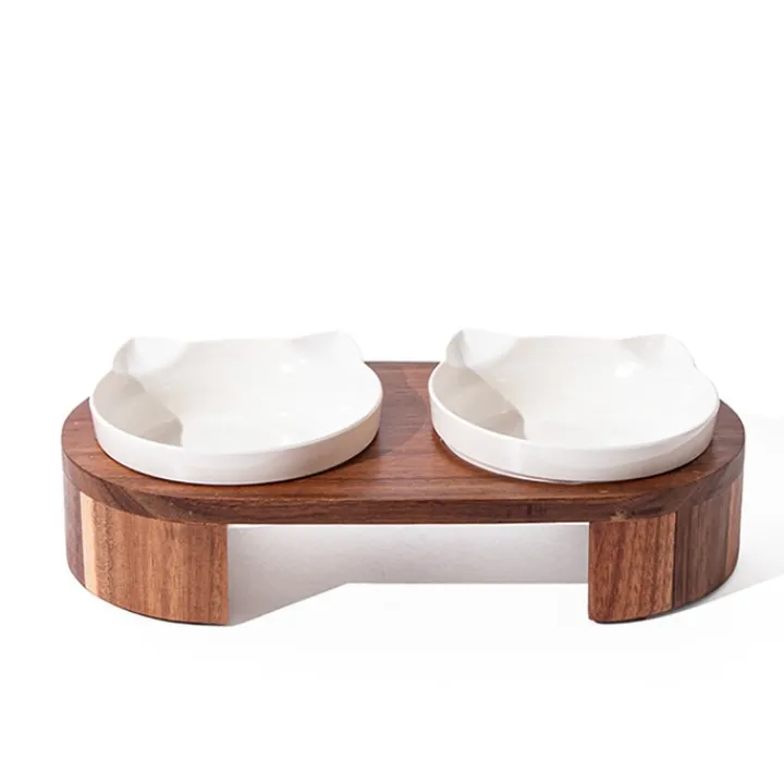 Great & Small Penrose Raised Wooden Stand & Double Cat Bowls Sale