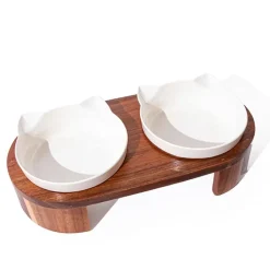 Great & Small Penrose Raised Wooden Stand & Double Cat Bowls Sale