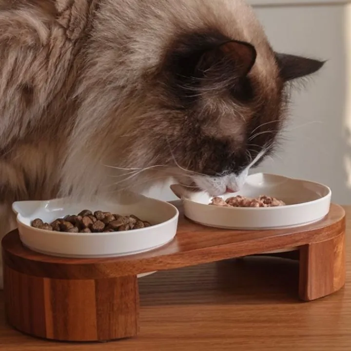 Great & Small Penrose Raised Wooden Stand & Double Cat Bowls Sale