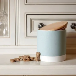 Great & Small Penrose Teal Stoneware Jar with Bamboo Lid Best