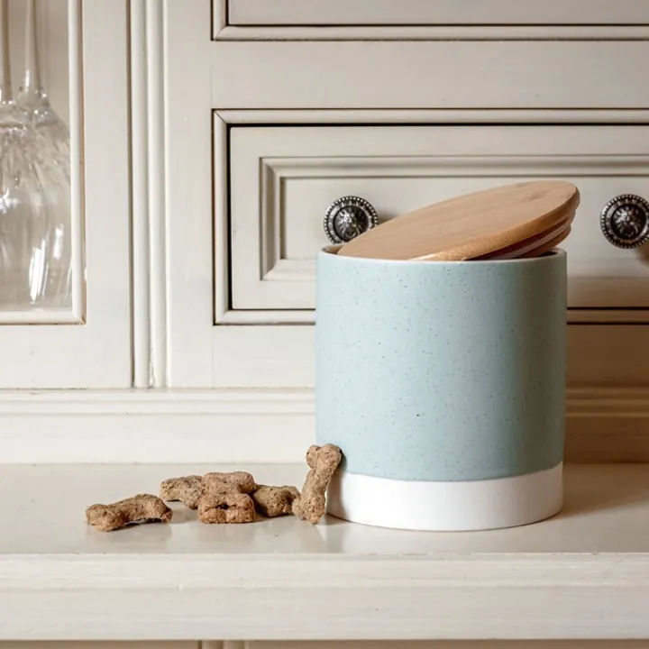 Great & Small Penrose Teal Stoneware Jar with Bamboo Lid Best