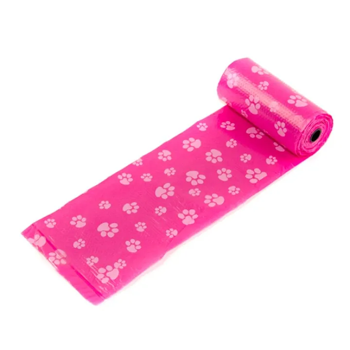 Great & Small Tough Eco Dog Poo Bags Pink Paw Print Clearance