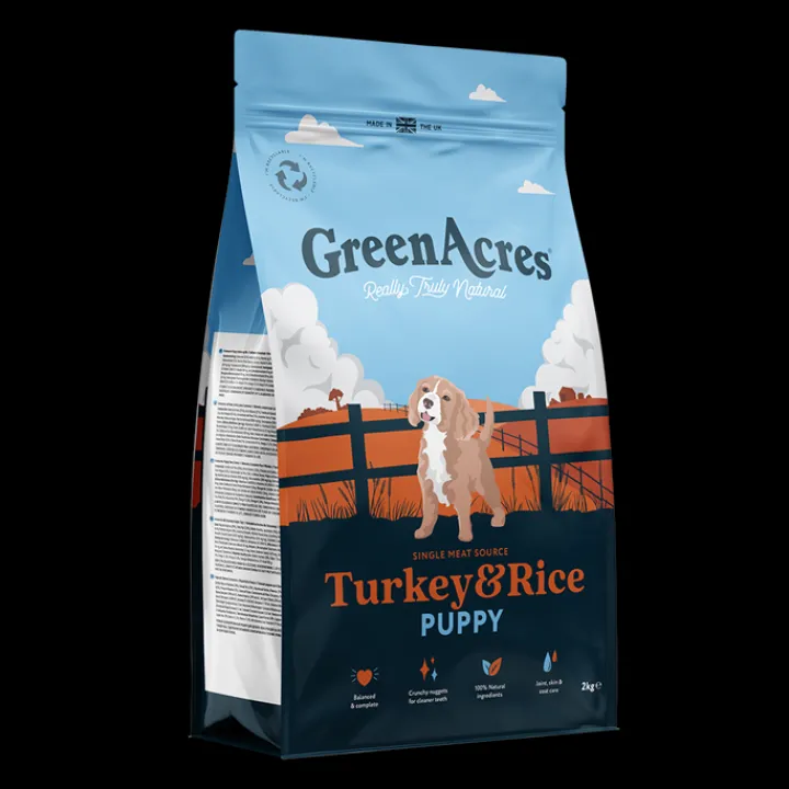 GreenAcres Turkey & Rice Puppy Dry Dog Food New