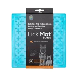 LickiMat Dog Deluxe Tuff Buddy Turquoise Food & Treat Feeder Clearance