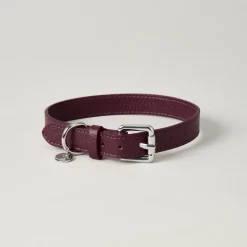 Lily & Leo Leather Flat Dog Collar Oxblood Outlet