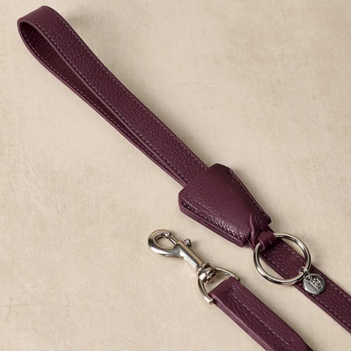 Lily & Leo Leather Flat Dog Lead Oxblood Discount