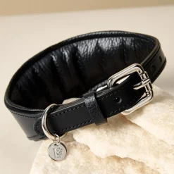 Lily & Leo Leather Whippet Collar Black Hot