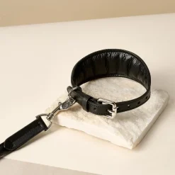 Lily & Leo Leather Whippet Collar Black Hot
