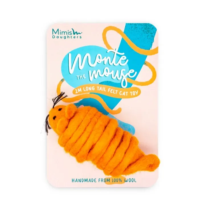 Mimi's Daughters Monte Mouse Cat Toy Orange Best