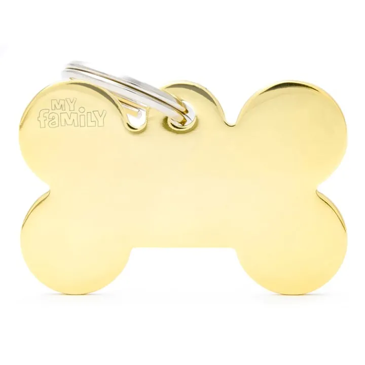 My Family ID Tag Bone Gold Large Discount