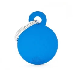 My Family ID Tag Circle Blue Small New