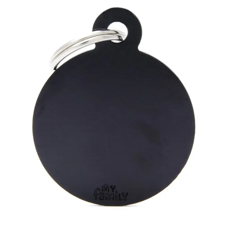 My Family ID Tag Circle Black Large Discount